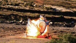 The 560-pound Twitter sign met a fiery end…
